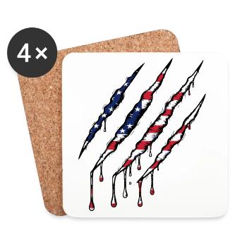 Scratch USA Flag Scratch Trace - Coasters (set of 4) - white - Front