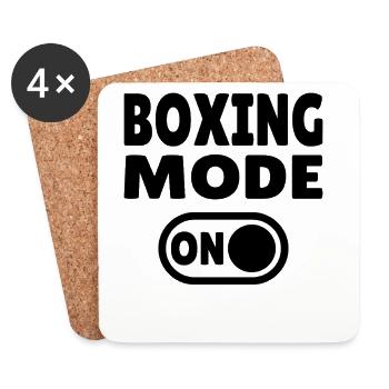 Mode Boxe ON - Artistes martiaux et boxeurs - Dessous de verre (lot de 4) - blanc - Devant