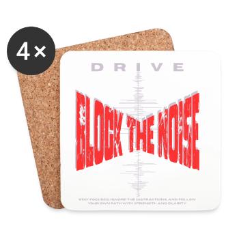 Bloquez le bruit - Focus & Drive - Dessous de verre (lot de 4) - blanc - Devant