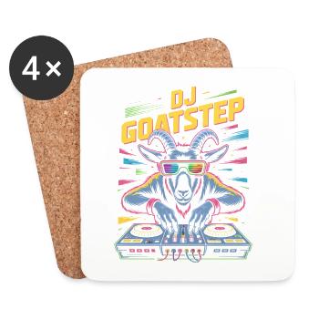 DJ Goatstep Chèvre Rave EDM Dubstep Vibes - Dessous de verre (lot de 4) - blanc - Devant