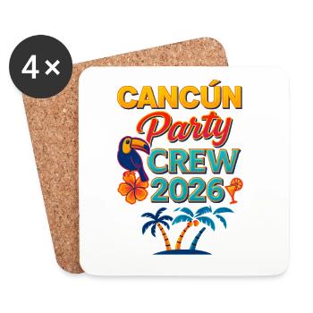 Équipe de fête de Cancún 2026 - Dessous de verre (lot de 4) - blanc - Devant