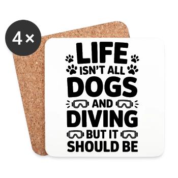 Plongée Dire Chiens Drôle Plongée Cadeau - Dessous de verre (lot de 4) - blanc - Devant