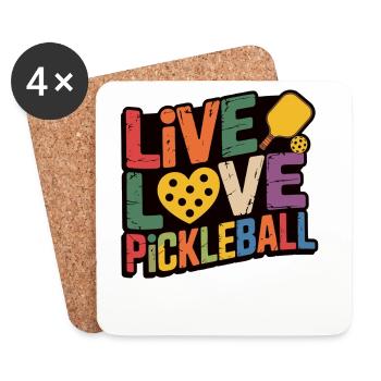 Gift idea for pickleball players and fans - Coasters (set of 4) - white - Front