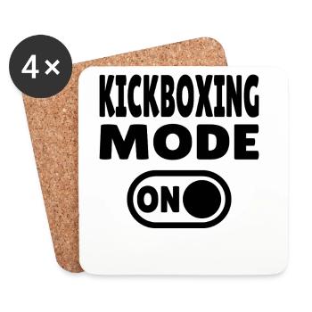 Mode kickboxing activé – Puissance pour les artistes martiaux - Dessous de verre (lot de 4) - blanc - Devant