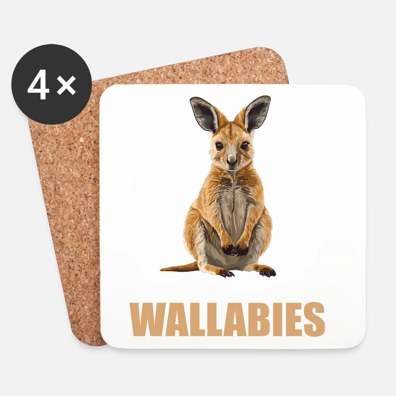 Wallabys Wallaby - Untersetzer (4er-Set) - Weiß
