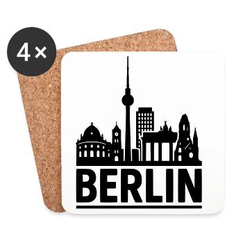 Berlin Skyline Hauptstadt - Untersetzer (4er-Set) - Weiß - Vorne