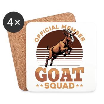 Funny Farm Animal Goat - Coasters (set of 4) - white - Front