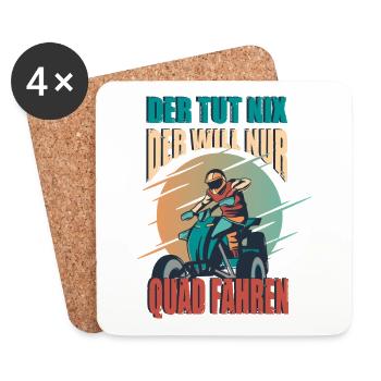 He doesn't do anything, he just wants to drive a quad bike, quad driver - Coasters (set of 4) - white - Front