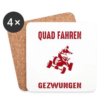Born to drive a quad, forced to go to school - Coasters (set of 4) - white - Front