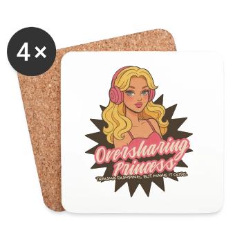 Oversharing Prinzessin Retro - Untersetzer (4er-Set) - Weiß - Vorne