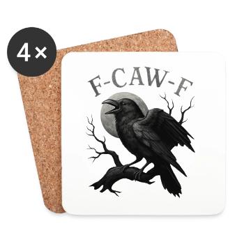 Moonlit Raven F-Caw-F - Coasters (set of 4) - white - Front