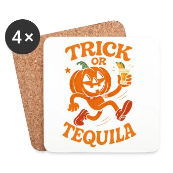 Trick Or Tequila Halloween Kostüm Spaß - Untersetzer (4er-Set) - Weiß - Vorne
