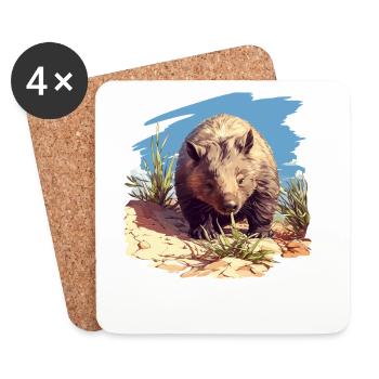 Wombats Wombat - Dessous de verre (lot de 4) - blanc - Devant
