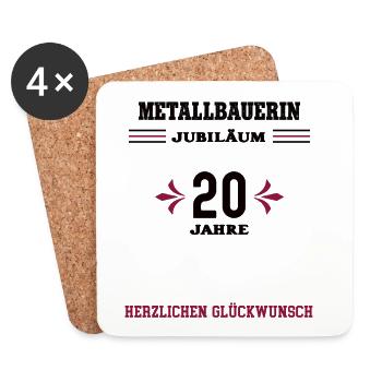 Métallurgiste 20e anniversaire 20e anniversaire Metallbau - Dessous de verre (lot de 4) - blanc - Devant