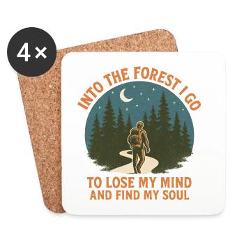 Hiking Hikers Forest - Coasters (set of 4) - white - Front
