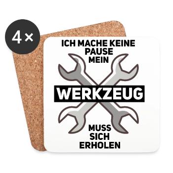 Nothing works without tools - Coasters (set of 4) - white - Front