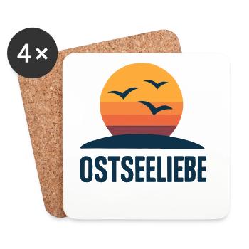 Ostseeliebe Sonnenuntergang Logo - Untersetzer (4er-Set) - Weiß - Vorne