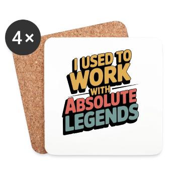 Drôle Rétro Avec Legend Je Travaillais - Dessous de verre (lot de 4) - blanc - Devant