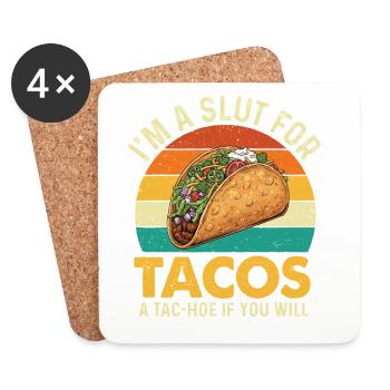 Je suis un pour les tacos Un tac-hoo si vous voulez - Dessous de verre (lot de 4) - blanc - Devant