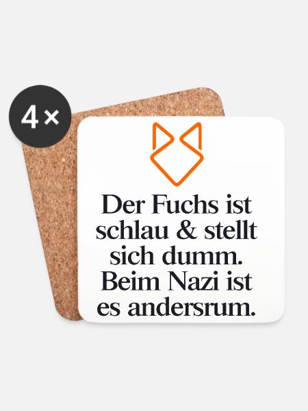 STATEMENT GEGEN RECHTS - Untersetzer (4er-Set) - Weiß