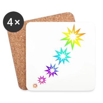 Colorful Stars - Coasters (set of 4) - white - Front