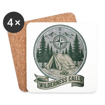 Die Wildnis ruft das Kompass-Camp - Untersetzer (4er-Set) - Weiß - Vorne
