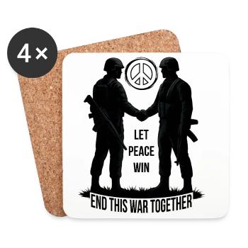 LET PEACE WIN - Coasters (set of 4) - white - Front