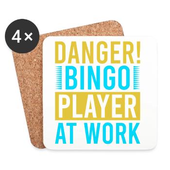Bingo Game Danger Bingo Player At Work Bingo - Untersetzer (4er-Set) - Weiß - Vorne