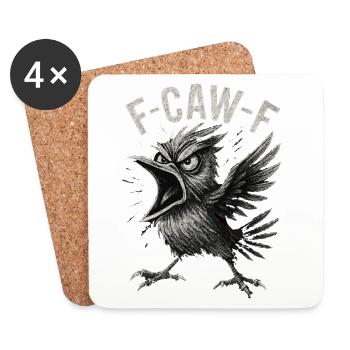 Crashing Raven Call F-Caw-F - Coasters (set of 4) - white - Front