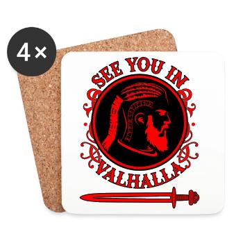 See You in Valhalla Krieger - Untersetzer (4er-Set) - Weiß - Vorne