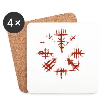 Wikinger Vegvisir mit Odins Raben - Untersetzer (4er-Set) - Weiß - Vorne