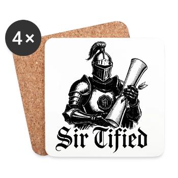 Sir Tified Chevalier Drôle Renaissance Faire Hommes GN - Dessous de verre (lot de 4) - blanc - Devant