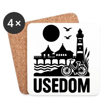 Usedom Island - Coasters (set of 4) - white - Front