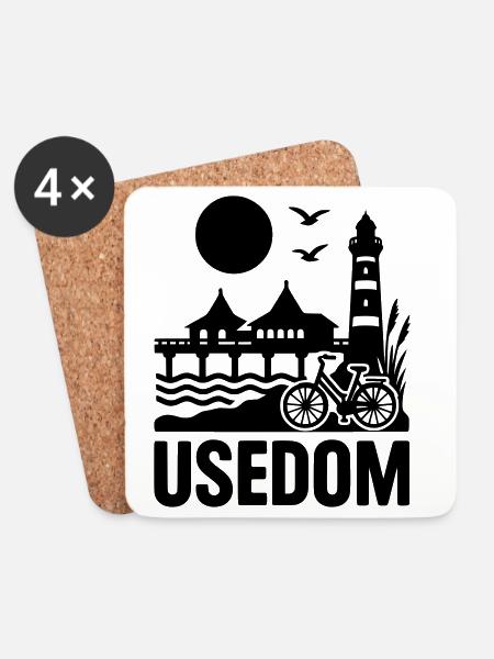 Usedom Insel - Untersetzer (4er-Set) - Weiß
