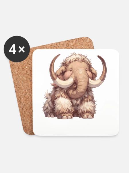 Mammuts Mammut - Untersetzer (4er-Set) - Weiß