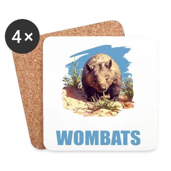 Wombats Wombat - Dessous de verre (lot de 4) - blanc - Devant