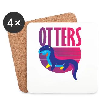 Sea Otter Retro - Untersetzer (4er-Set) - Weiß - Vorne