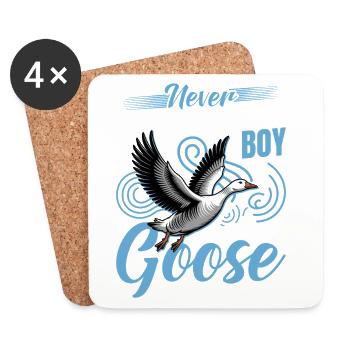 Drôle d’oiseau oie - Dessous de verre (lot de 4) - blanc - Devant