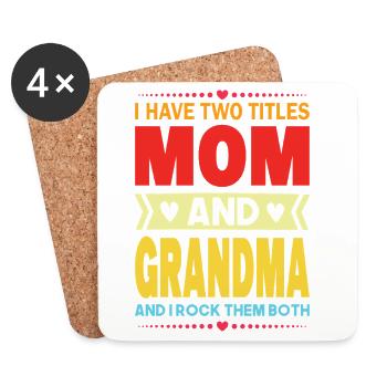 Mama & Oma Lustig Spruch Oma Muttertag  - Untersetzer (4er-Set) - Weiß - Vorne