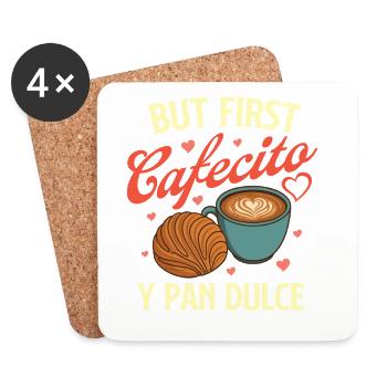 Aber zuerst Cafecito Y Pan Dulce Latino Kaffee - Untersetzer (4er-Set) - Weiß - Vorne