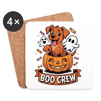 Boo Crew Halloween Foxred Labrador - Coasters (set of 4) - white - Front