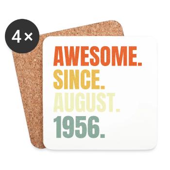 awesome since august 1956 birthday - Untersetzer (4er-Set) - Weiß - Vorne