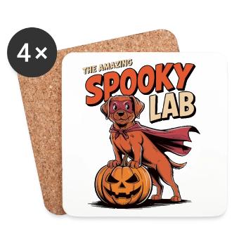 Spuk Foxred  Lab Halloween Hund - Untersetzer (4er-Set) - Weiß - Vorne