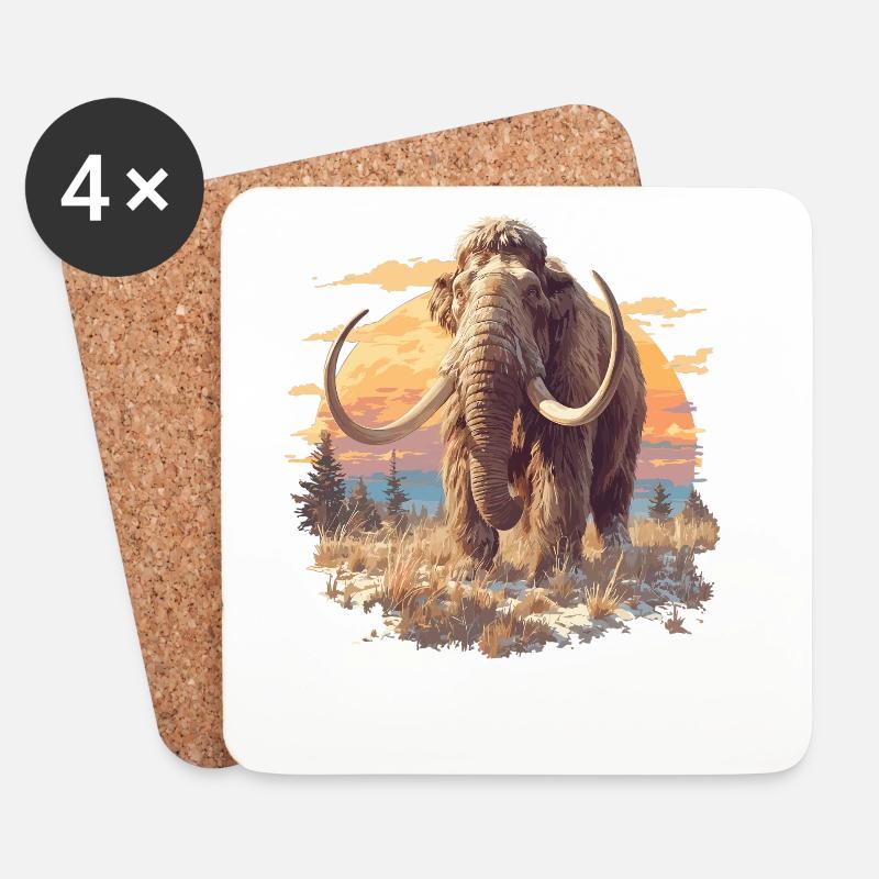 Mammuts Mammut - Untersetzer (4er-Set) - Weiß