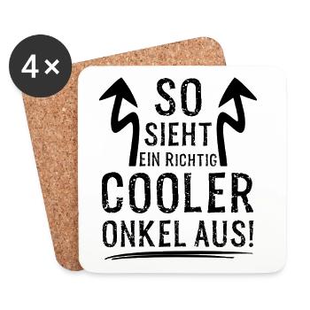 So sieht ein richtig cooler Onkel aus für Schwager - Untersetzer (4er-Set) - Weiß - Vorne