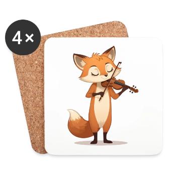 Gentle Fox Violin - Coasters (set of 4) - white - Front