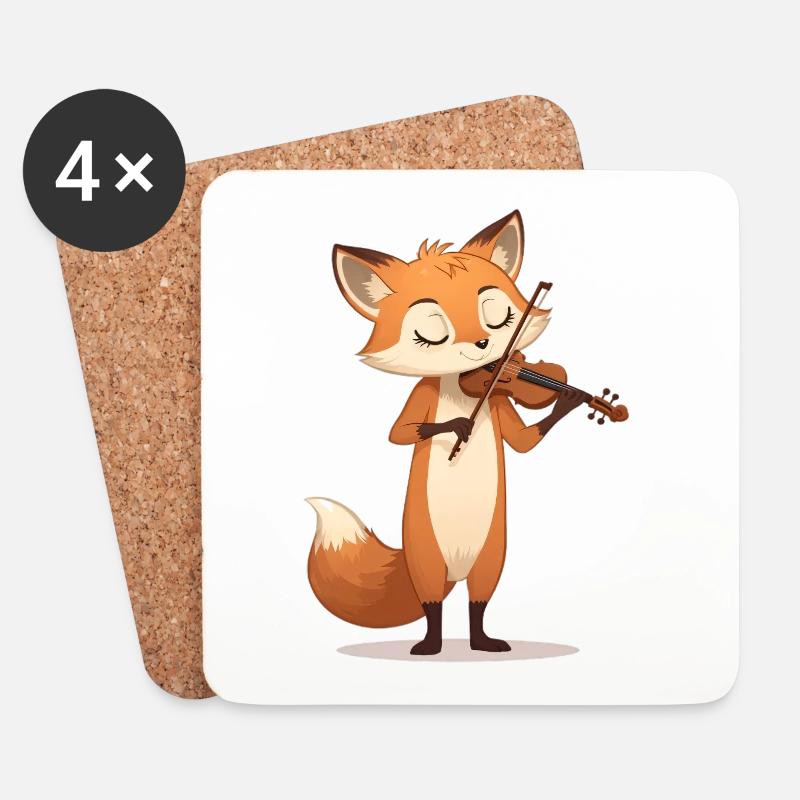 Sanfter Fuchs Violine - Untersetzer (4er-Set) - Weiß