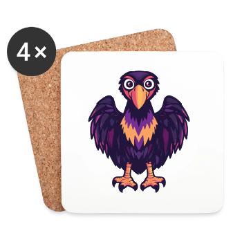 Harpy Bird Halloween Comic Funny - Coasters (set of 4) - white - Front