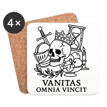 Memento Mori Vanitas Omni Vincit - Coasters (set of 4) - white - Front