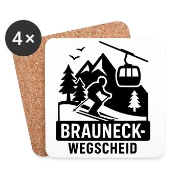 Brauneck Wegscheid Skis - Coasters (set of 4) - white - Front